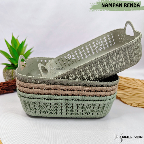 6 PCS MURAH / Nampan RENDA PLASTIK / NAMPAN SOUVENIR PLASTIK /KERANJANG HANTARAN