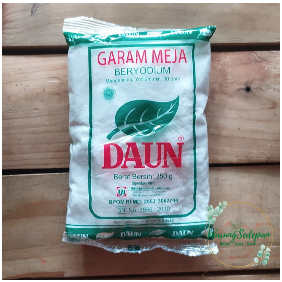 

Garam Meja Beryodium Merk Daun 250 gr