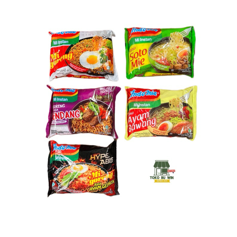 

INDOMIE GORENG & KUAH - Mie instan rasa rendang soto ayam bawang