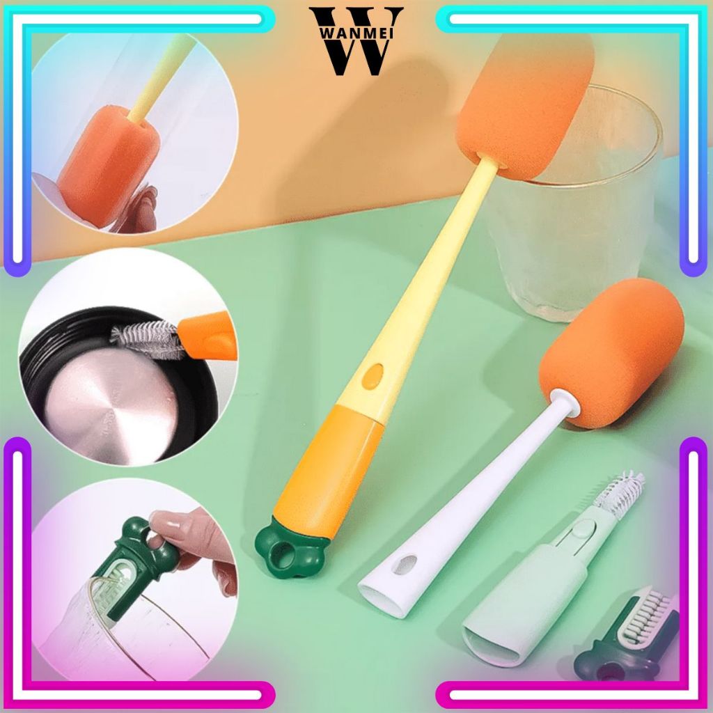WM SIKAT PEMBERSIH BOTOL WORTEL 3IN1 / ALAT PEMBERSIH GELAS CANGKIR MUG