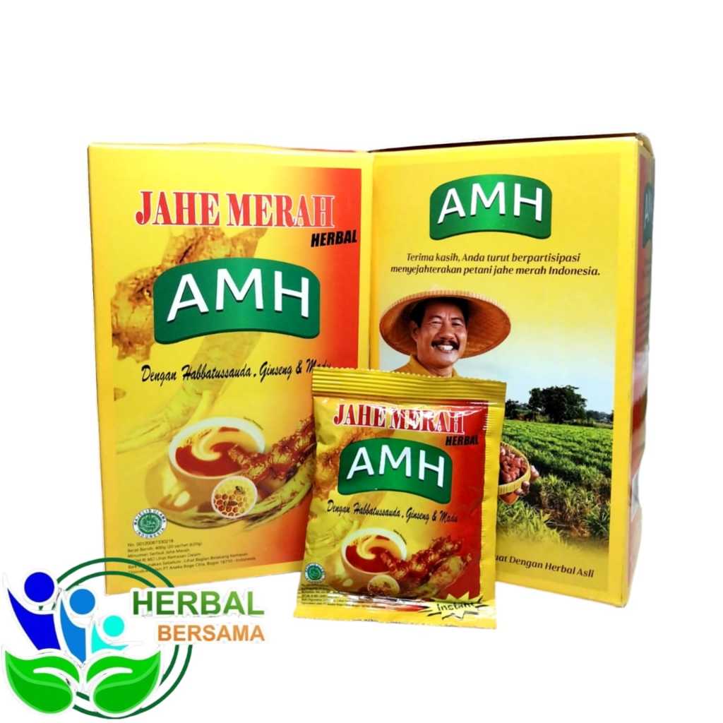 

Jahe AMH Per Box 20 Sachet | Jahe Merah Herbal Plus Habbatussauda Ginseng & Madu