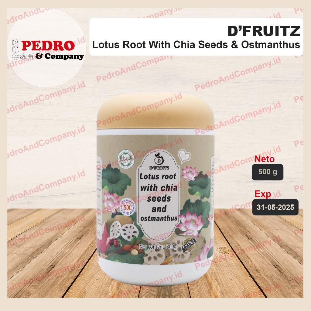 

Dfruitz Lotus Root with Chia seeds and ostmanthus 500 gram super food minuman makanan sehat