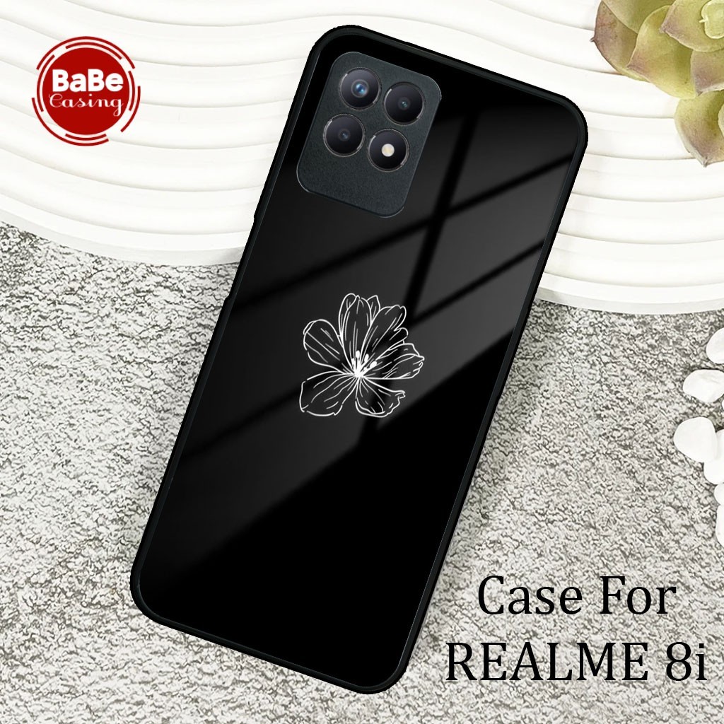 Case Realme 8i Terbaru - Casing Realme 8i - Motif Black Cute Hardcase Premium Glossy - Softcase Hp R