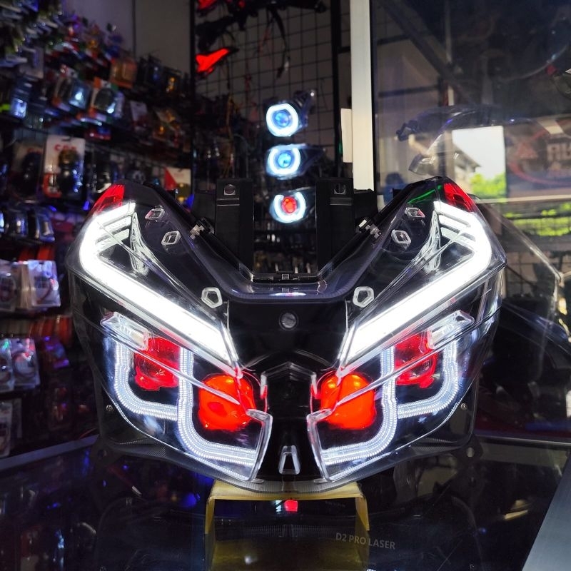 REFLEKTOR FULL SET LAMPU DEPAN VARIO LED NEW 125 150 BILLED AYOTO 90 WATT