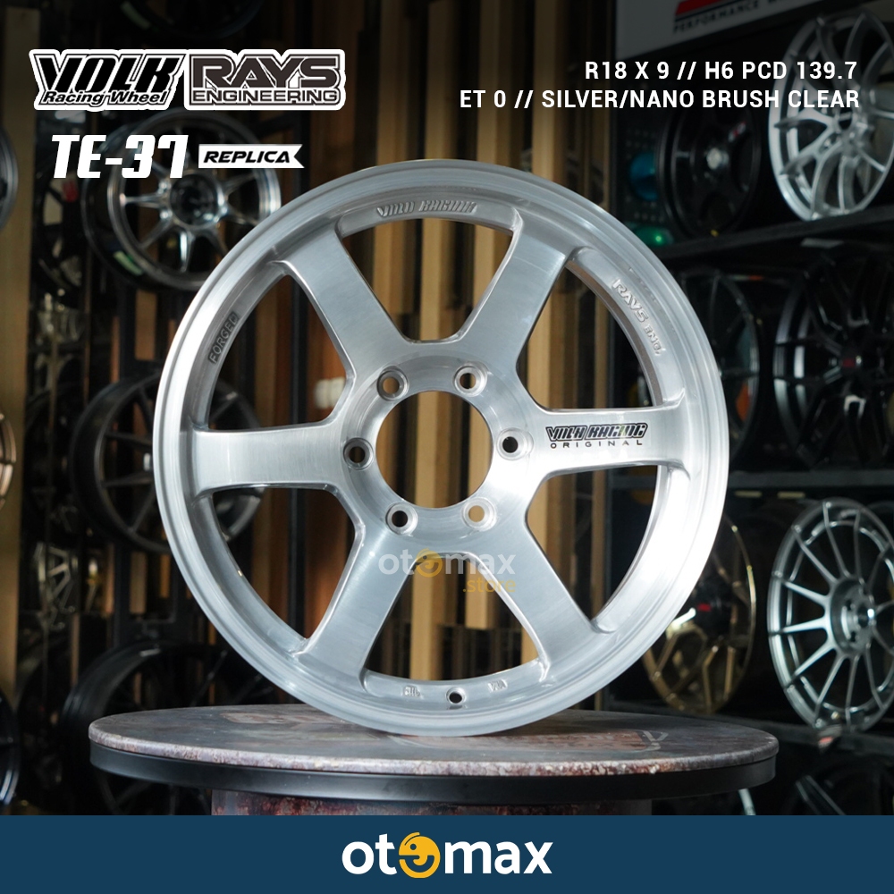 Velg Mobil Volk Rays TE37 Progressive Ring 18 Silver Nano Brush Clear