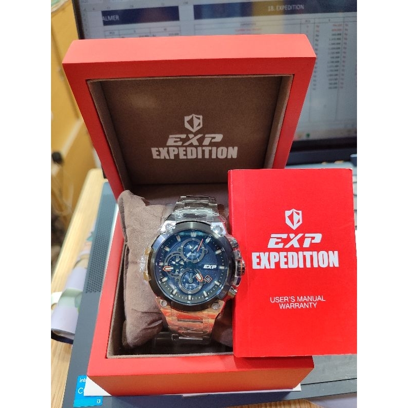 PROMO JAM TANGAN ARLOJI PRIA COWOK ORIGINAL EXPEDITION EXP EKSPEDITION E6841M STAINLESS STEEL RANTAI