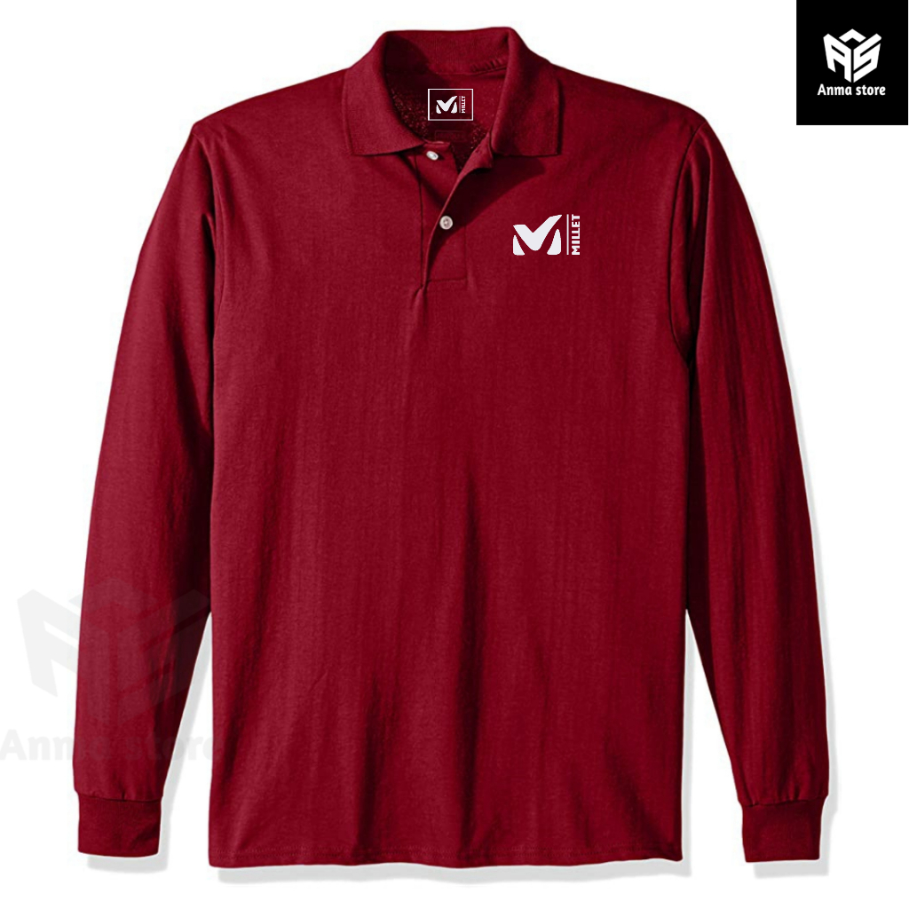 Kaos Kerah Polo shirt Lengan Panjang Hiking Pendaki Gunung Millet