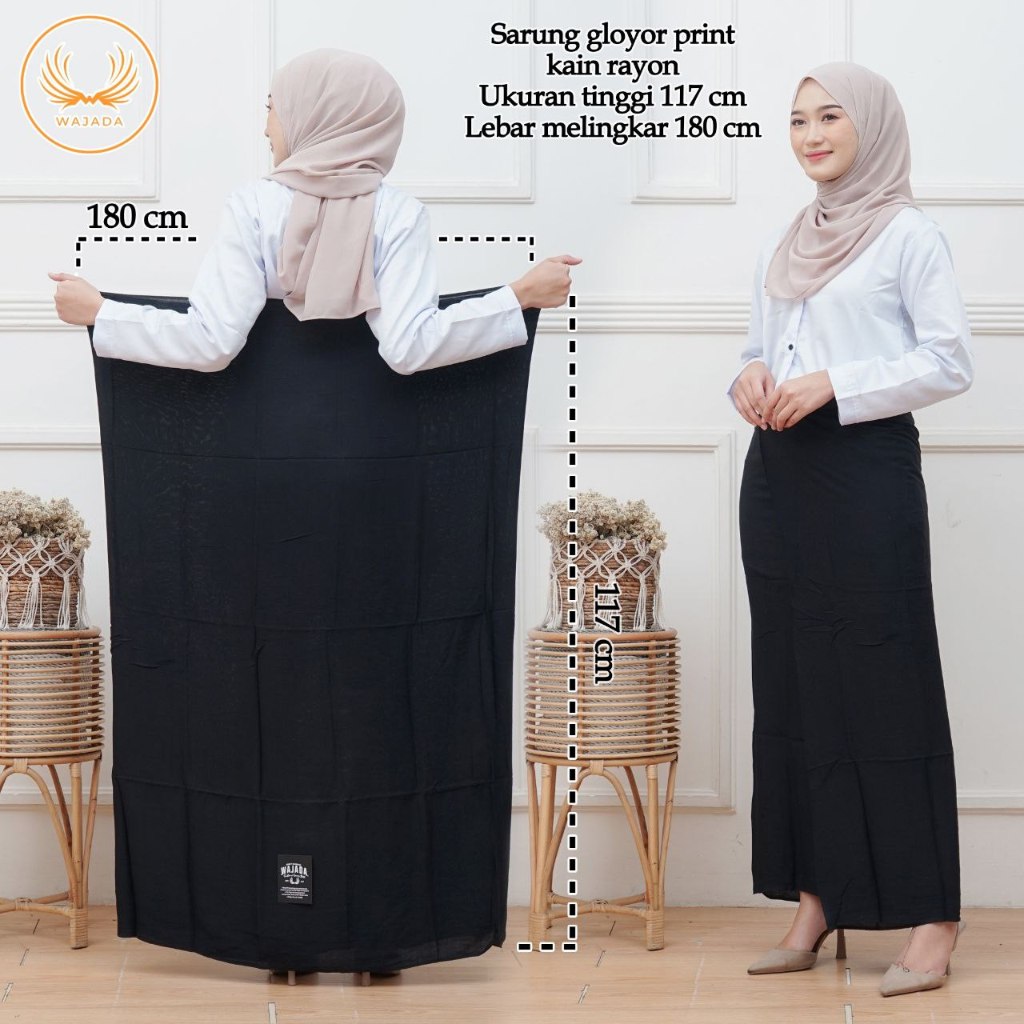 Fairyrozi Sarung Batik Santri Wanita Motif Polos Bahan Goyor Print Premium Super Halus