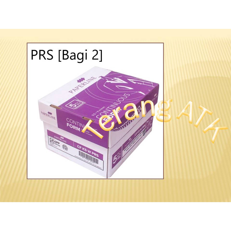 

Continuous Form 9.5 inch x 11/2 inch 5 ply NCR PRS Paperline - bagi 2