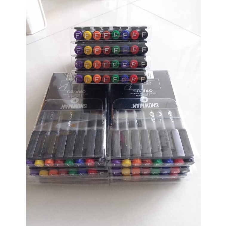 

KODE N4J9 Spidol Snowman Permanen OHP OPF 8 Warna SET MURAH