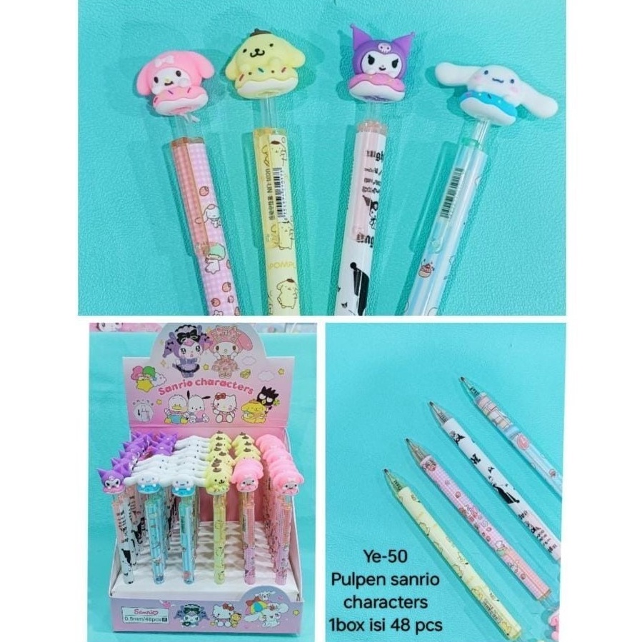 

KODE I7L3 BACA DESKRIPSI 48pc GROSIR PEN GEL model CETEK KLIK SANRIO MELODY CINNAMOROLL KUROMI POMPOMPURIN PENA