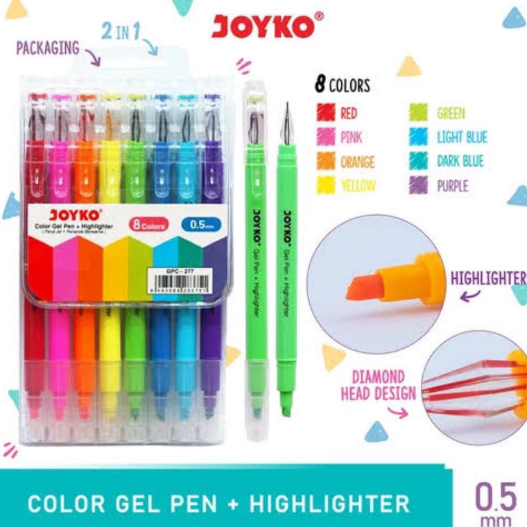 

KODE L7S9 Pulpen Highlighter warna warni Joyko per pack