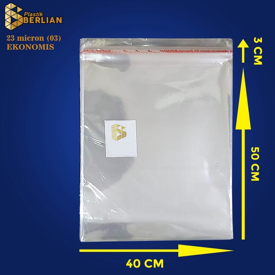 

KODE O7S9 4 x 5 cm Plastik OPP EKONOMIS 23micron 1 lbr lemseal