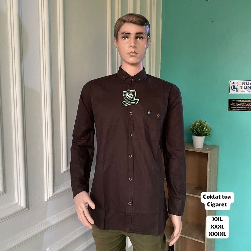 kemeja polos lengan panjang couple ayah dan anak