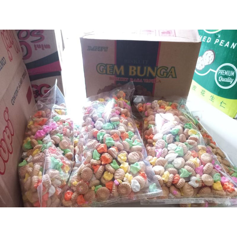 

Biskuit/Biskuit kembang gula gem bunga/250-500gr