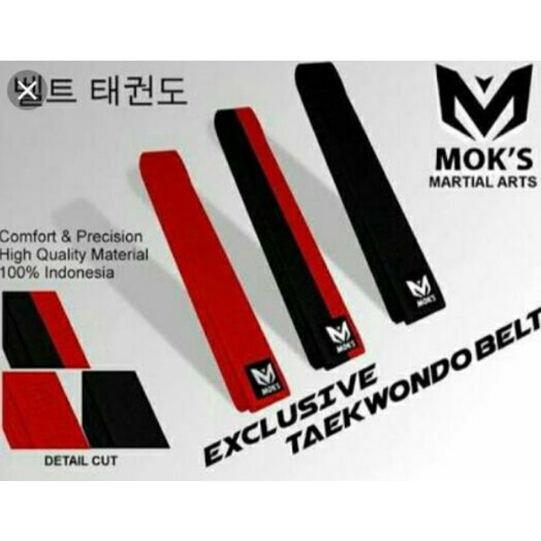 KODE I9N2 SABUK TAEKWONDO MOKS MERAH HITAM