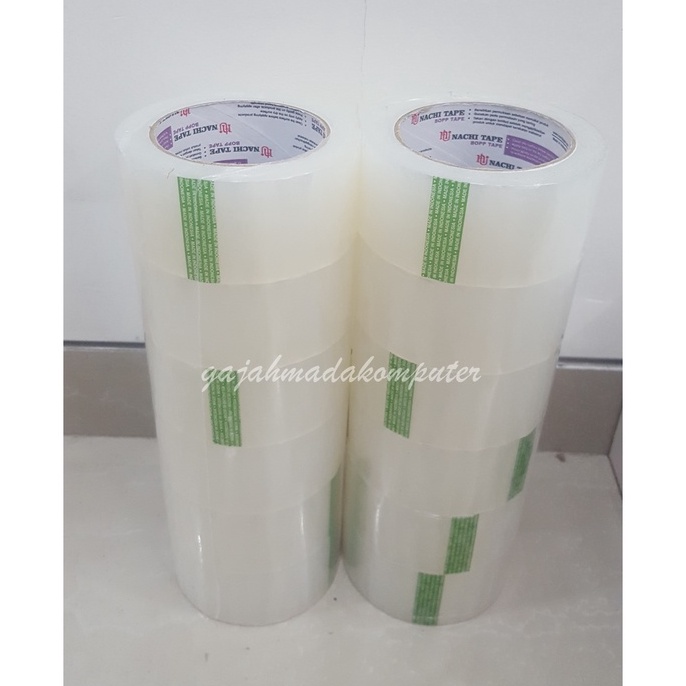 

KODE E5G8 Lakban Plakban Isolasi Selotip Nachi Tape Bening Coklat 48mm 1 yard 2 inch 1SLOP isi 6 rol