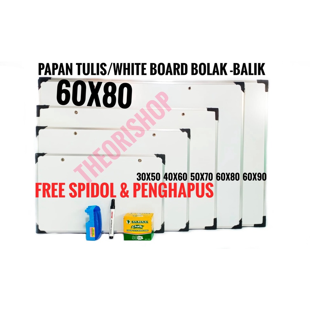 

KODE X3B6 Papan White BoardPapan Tulis 6 X 8 CMPapan Tulis Anak dua sisi spidol dan kapur