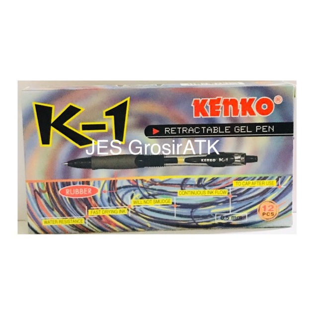 

KODE Y4L9 Pulpen Kenko K1 Cetek Pulpen Gel Kenko K1 Lusin