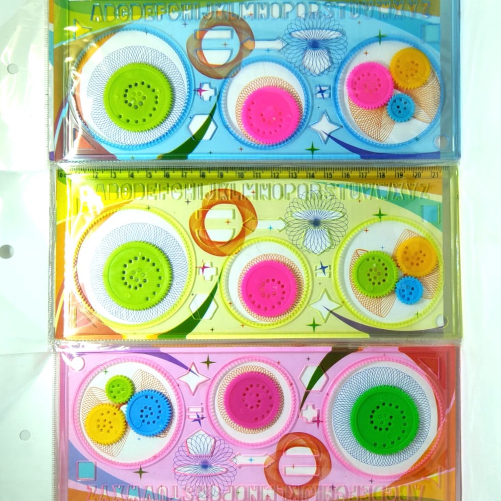 

KODE B4Y8 Penggaris Rotari Garisan RotariPenggaris Rotary BT21 Penggaris Bunga Pattern Spirograph