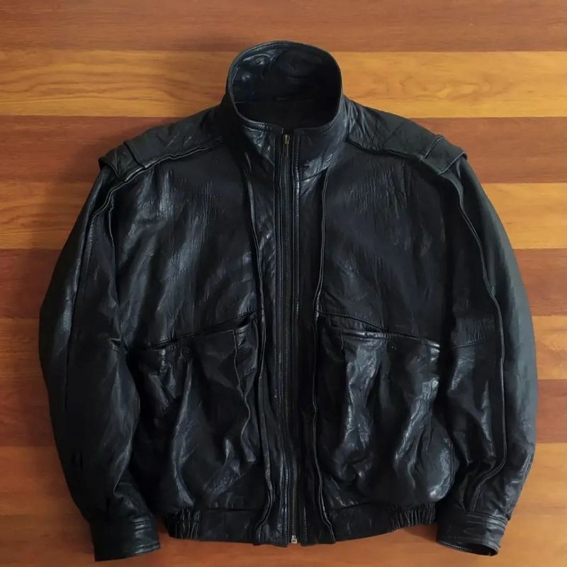 Robert Comstock x thinsulate vintage leather bomber jacket ( XL )  pria