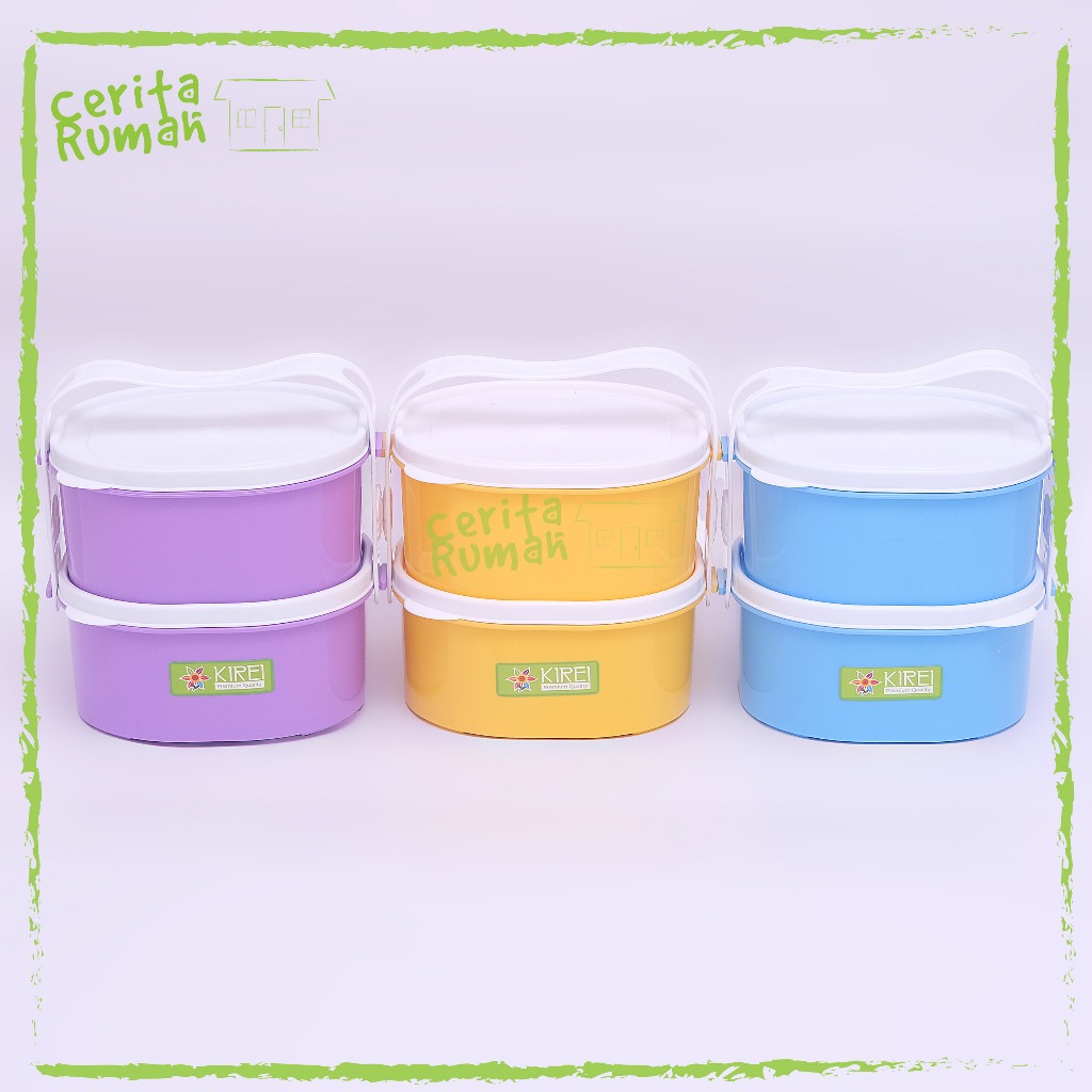 Rantang Susun 2 Plastik Tempat Bekal Food Storage Mini Kirei Gracia