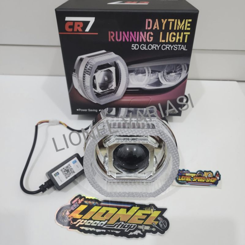 Lampu Biled CR7 Ring angel eyes RGB APP Projector Projie Biled Cut off Shourd Akrilik Plus Kipas