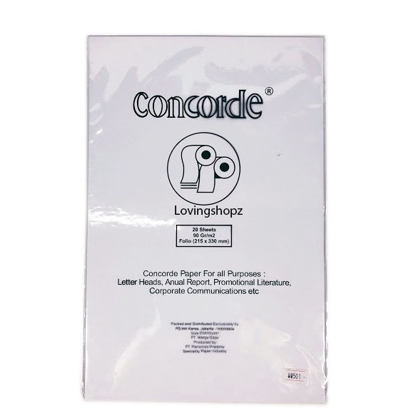 

KI3 Kes Concorde 9 gram ukuran F4 Folio