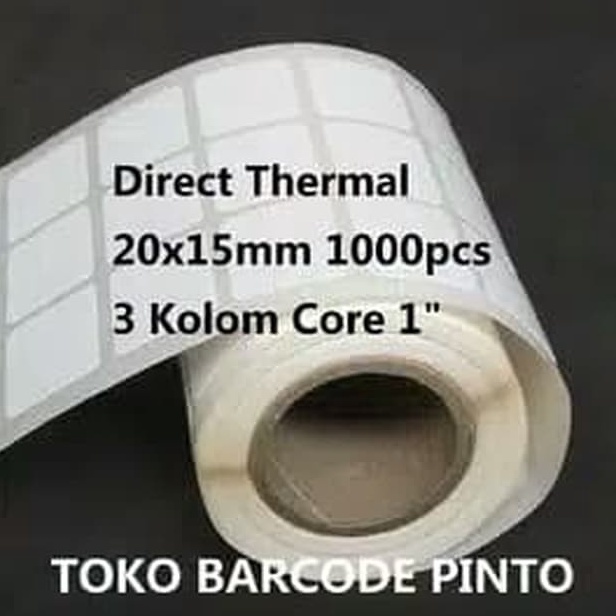 

Unggul Direct Thermal 2x15mm 31pcs Gap 2mm Core 1 Inchi Label Sticker Barcode