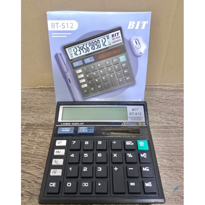 

KALKULATOR BIT BT-512 BERKUALITAS AWET 12 digit calculator solar panel MESIN HITUNG UANG