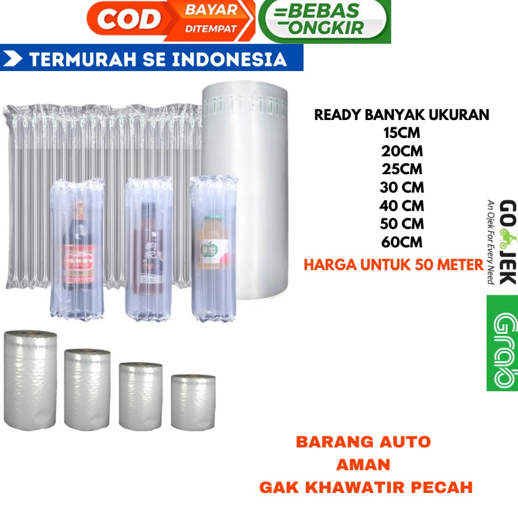 

DISKON BESAR Air Cushion Poly Air bubble wrap Ukuran 6 cm x 5 meter