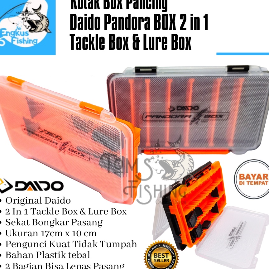 Borong Meriah  Kotak Box Pancing Daido Pandora Tackle  Lure Box 2 in 1 Berkualiatas Murah  Engkus Fi