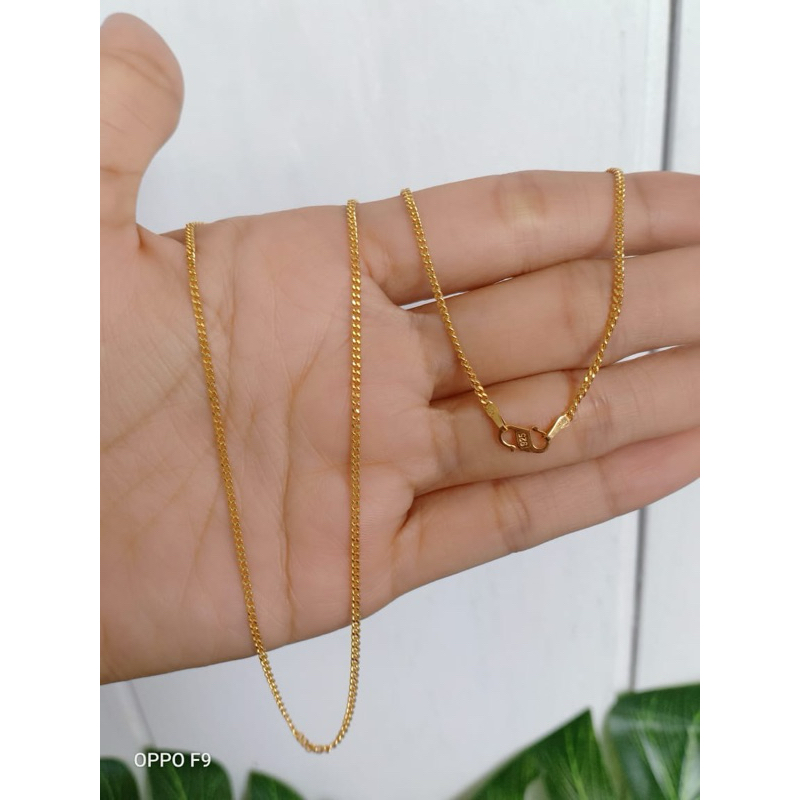 kalung rantai malaysia perak lapis emas 22k