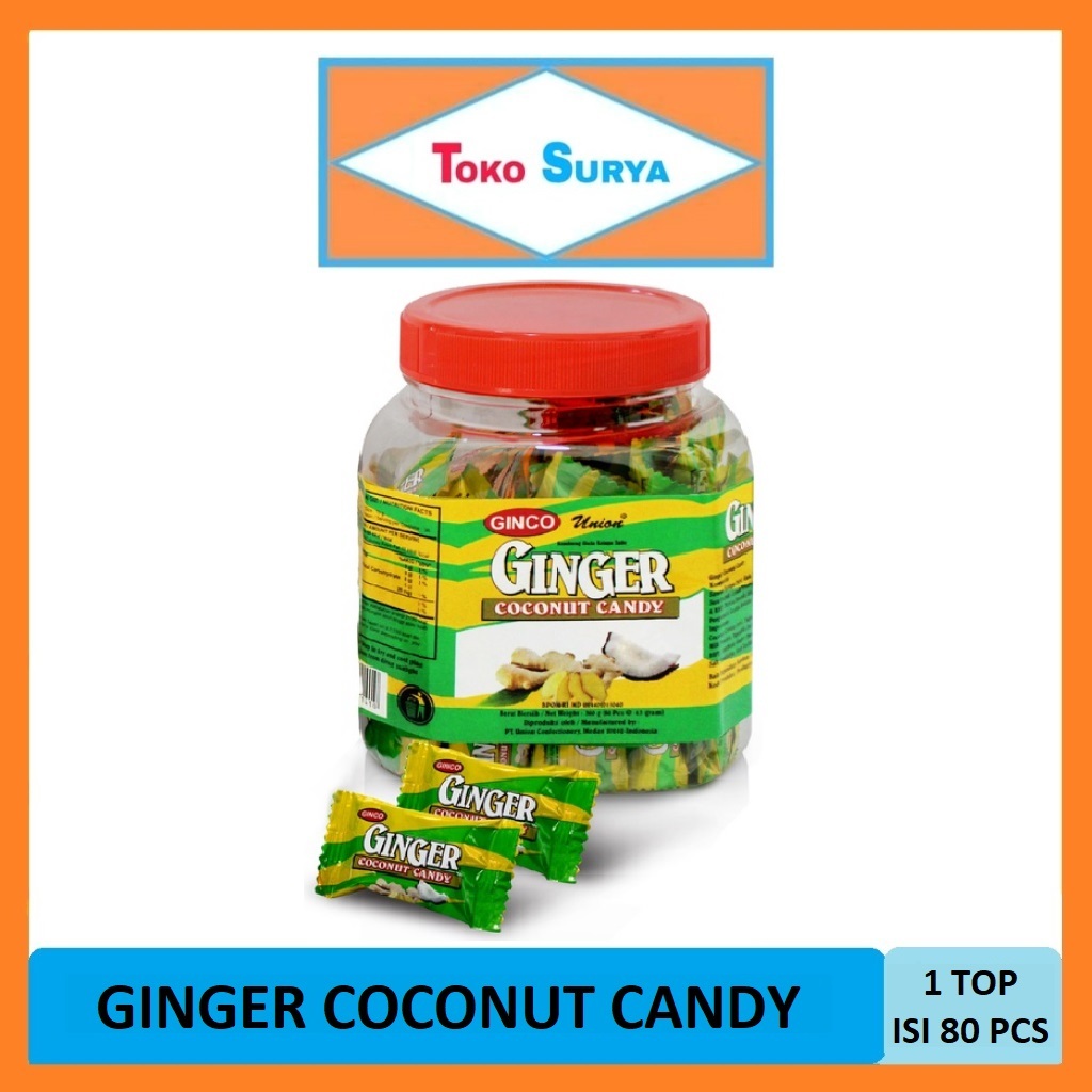 

Ginco Ginger Coconut Candy Permen Kelapa Jahe Toples 360 Gr