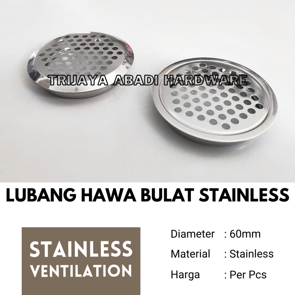 Ventilasi Bulat 60 mm Stainless Steel - Lubang Hawa Bulat Furniture