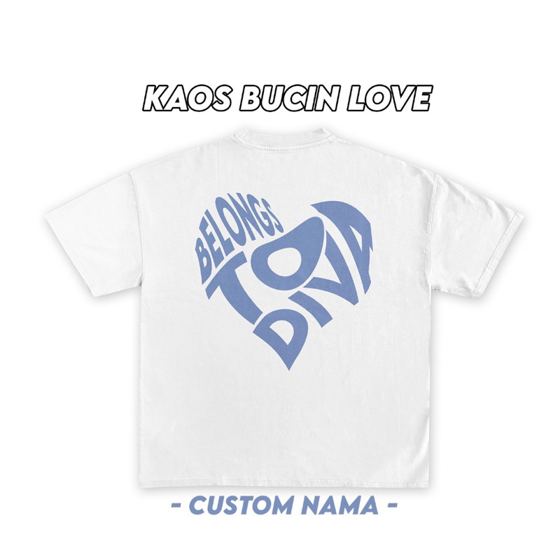 Baju Kaos Bucin Custom Belongs To Pria Wanita / Kaos Couple Pasangan Bucin Custom Nama / Baju Couple