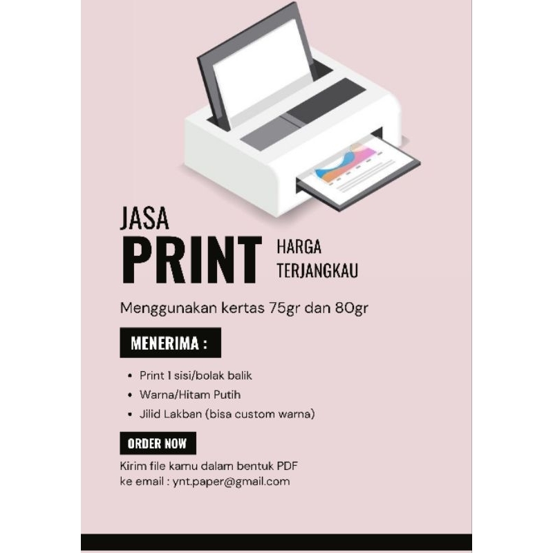 

JASA PRINT / FOTOKOPI / FOTO COPY harga murah harga terjangkau / kertas A4 75gr 80gr