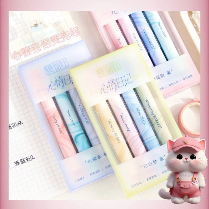 

N167 ( 1 Set 4 Pcs ) Highlighter Pen / Stabilo Warna 1 Set / Highlighter Pastel 4 Colors Warna / Spidol Kecil Segar Set / Macaron Siswa Menandai Lukisan Grafiti / Morandi Color Dual Tip Lucu Journal Marker Pen Stationery