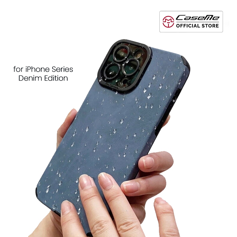 Caseme Casing iPhone X XS XR 11 12 13 14 15 PRO MAX Alcantara Brudu Leather Soft Case Anti Slip