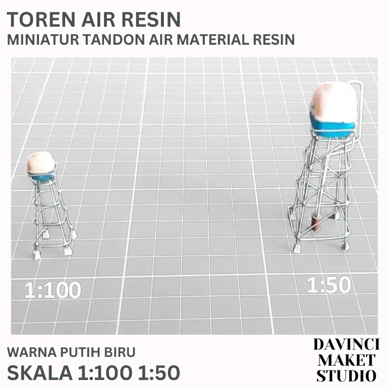 (50 100) Miniatur Maket Tandon Toren Tangki Menara Air - Water Tank Miniature Skala 50 100