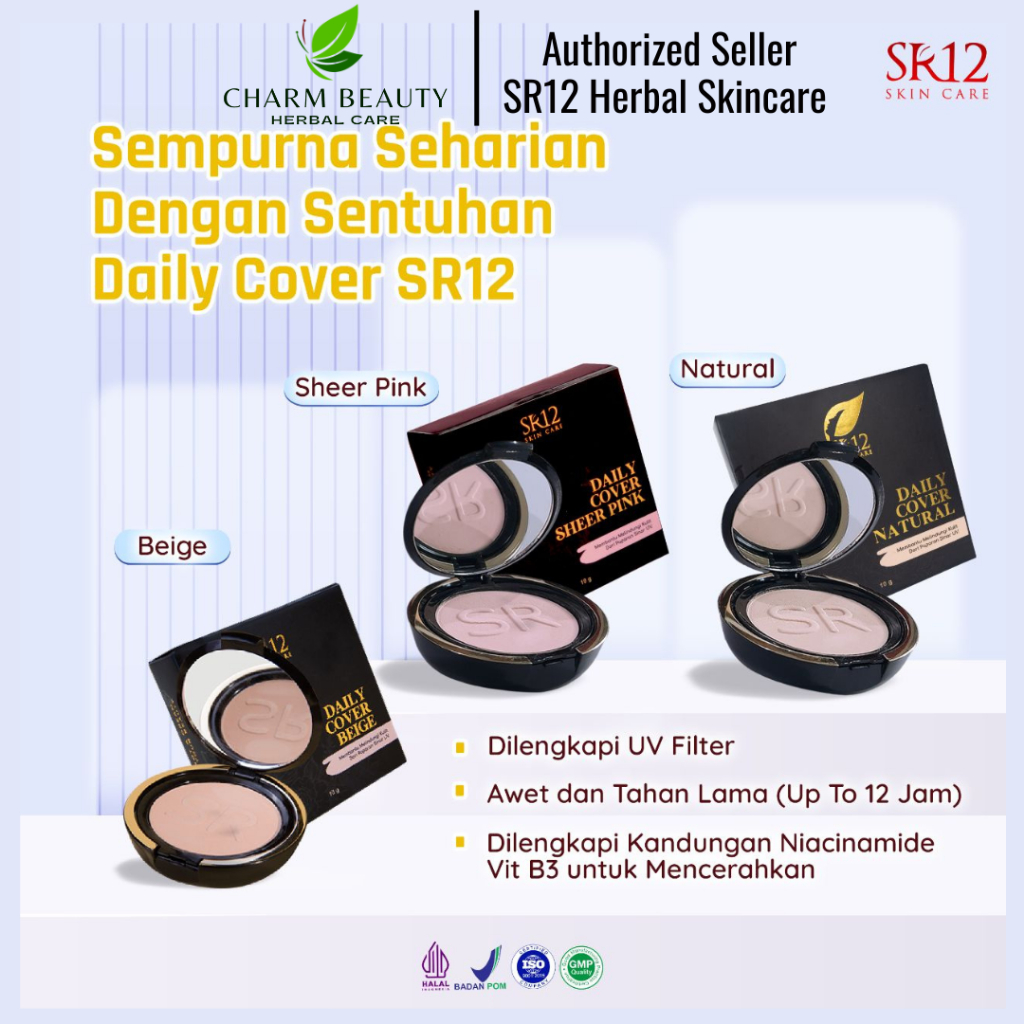 Bedak SR12 - Bedak Padat SR12 - Bedak SR 12 - Daily Cover Natural