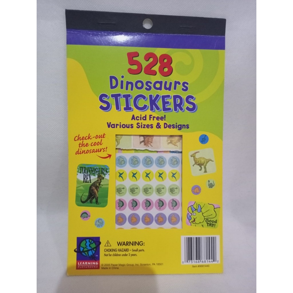

528 Sticker Dinosaurus. Buku 8 halaman
