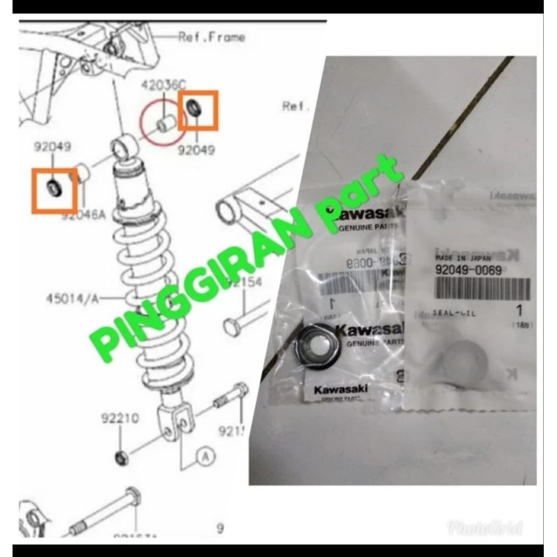 seal sil bosh bos mono shock monoshock belakang atas KLX 140 klx 150 sepasang original