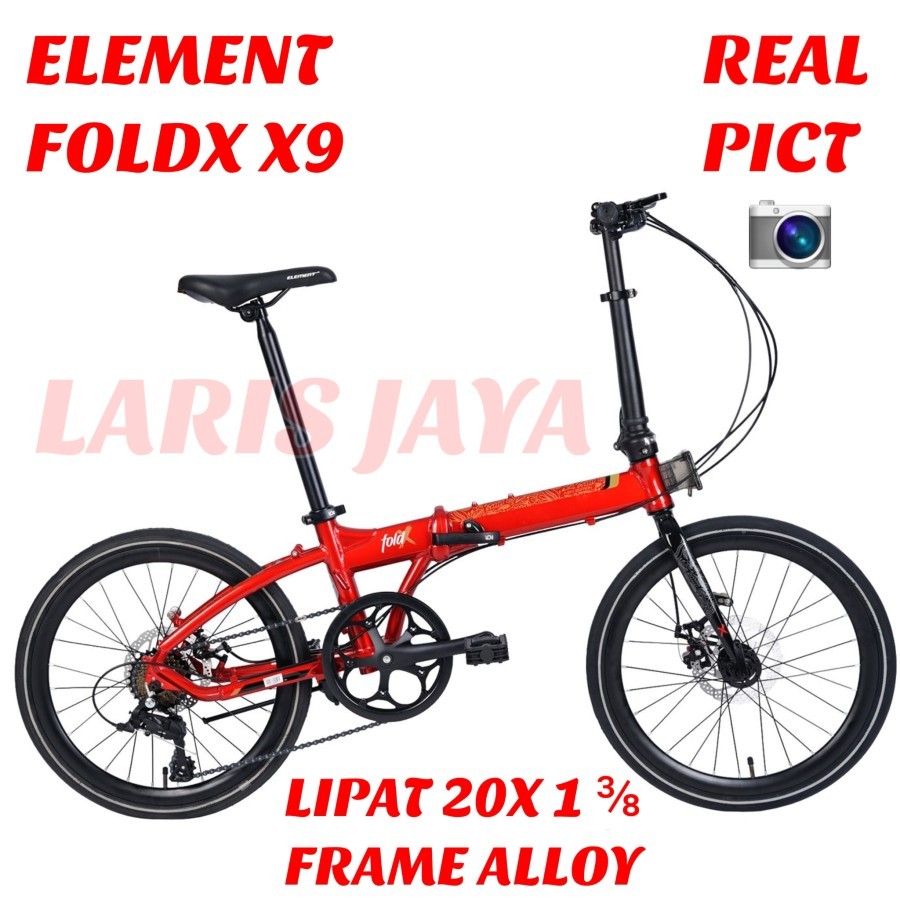 Terlaris Sepeda Lipat Element Police Milan 20 Inch , Sepeda Lipat Folding Bike Element Foldx X9