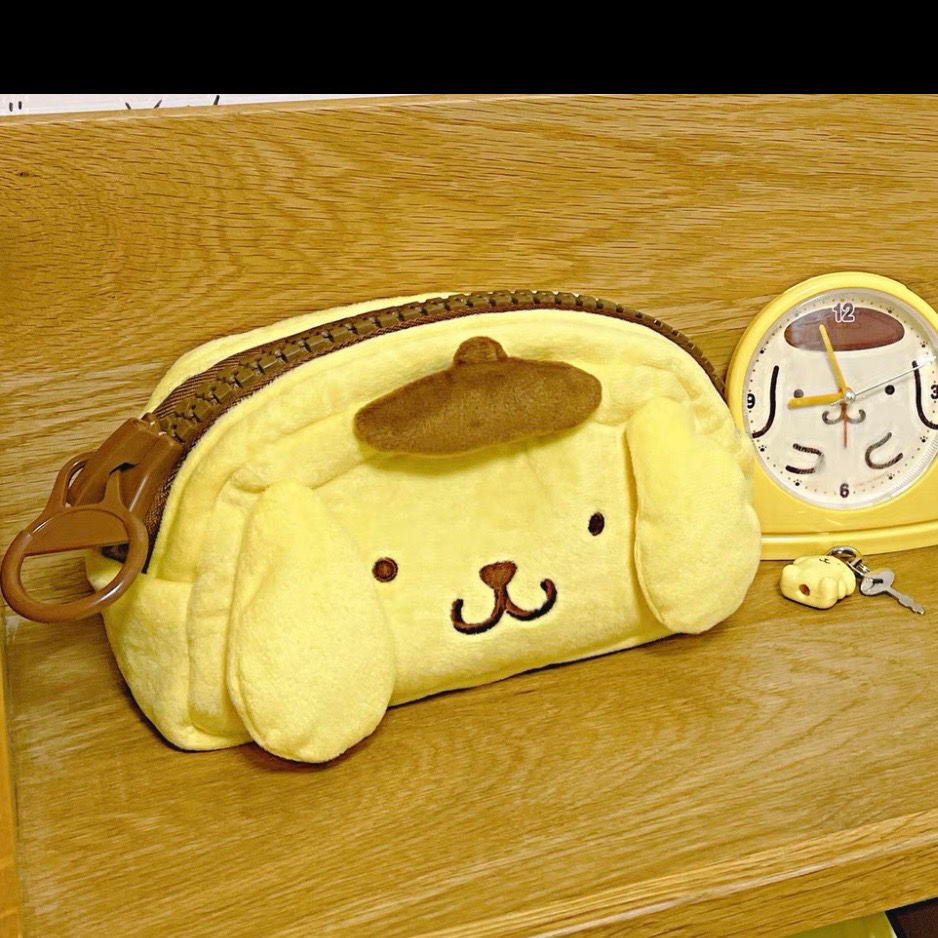 

Cartoon Pom Pom Purin Plush Makeup Storage Bag/Clutch/Student Large Capacity Pencil Case