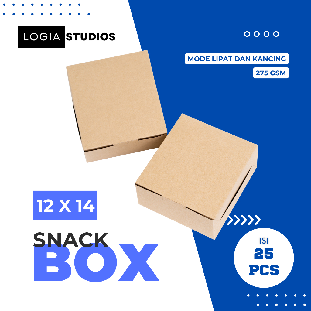 

DUS SNACK BOX | 14 X 12 | KOTAK DUS MAKANAN | ISI 25 PCS