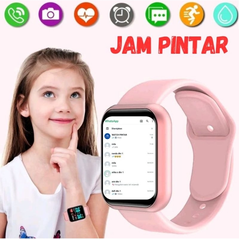 Jam Tangan Hp Pintar Android Smartwatch Anak Pria Wanita Dewasa Led Pelacak Kebugaran