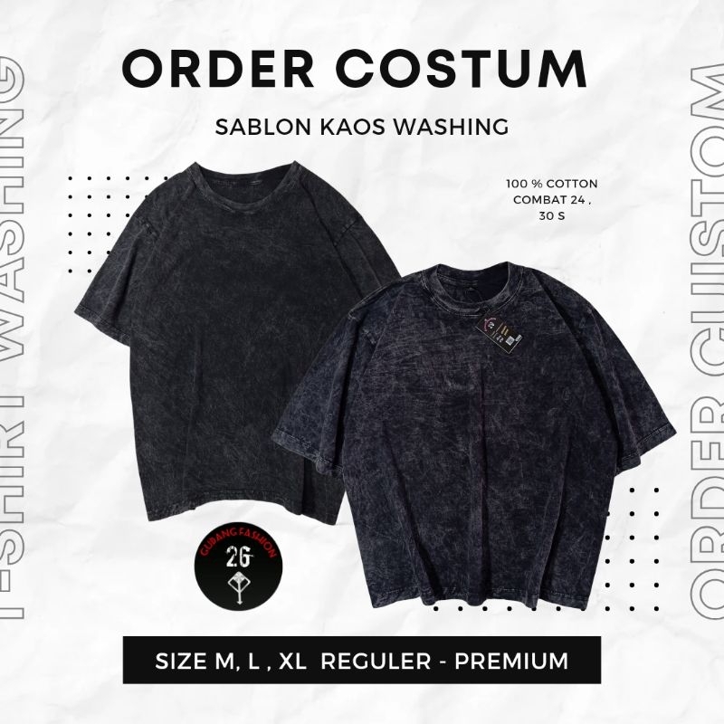 KAOS PREMIUM WASHING OVERSIZE | COSTUM GAMBAR |  WASHING VINTAGE TEE | BAJU VINTAGE |T-SHIRT VINTAGE