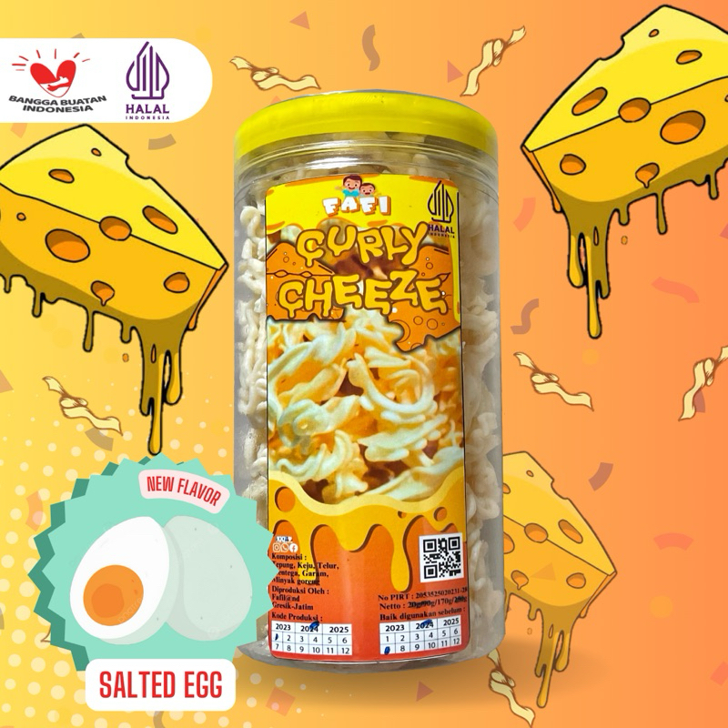 

CURLY CHEEZE SALTED EGG NEW FLAVOR KEMASAN TABUNG BY FAFILAND/KERIPIK KEJU/STICK KEJU KRITING KRIWIL/KEJU PREMIUM/SNACK KEJU/CAMILAN KEJU/JAJANAN VIRAL/SNACK VIRAL/SNACK TRENDING