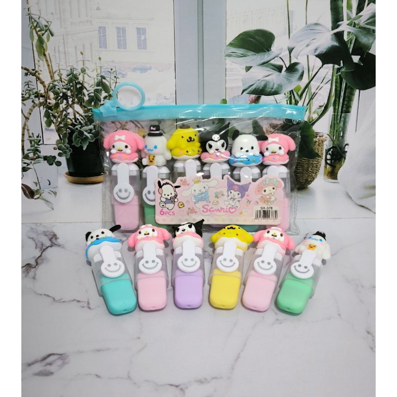 

D3W! STABILO 1 SET ISI 6PCS MOTIF KARTUN HIGHLIGHTER 1 SET ISI 6PCS KARAKTER LUCU IMUT VIRAL1 Set